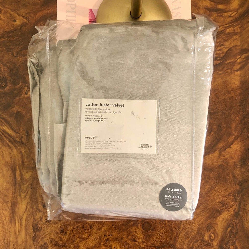 NWT Set of 2 West Elm Velvet Curtains